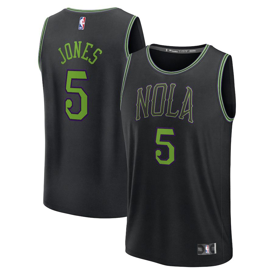 Men New Orleans Pelicans #5 Herbert Jones Fanatics Branded Black City Edition 2023-24 Fast Break NBA Jersey->oklahoma city thunder->NBA Jersey